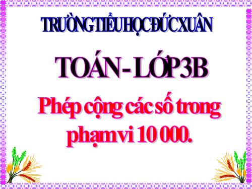 Phép cộng các số trong phạm vi 10 000