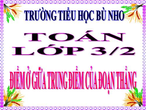 Điểm ở giữa. Trung điểm của đoạn thẳng