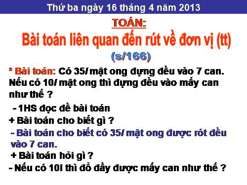 Bài toán liên quan đến rút về đơn vị