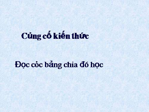 Ôn tập các bảng chia