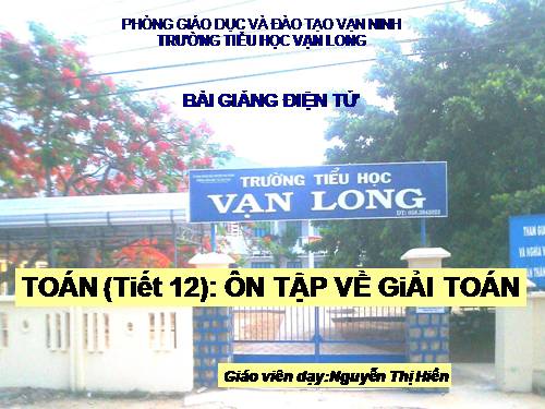 Ôn tập về giải toán