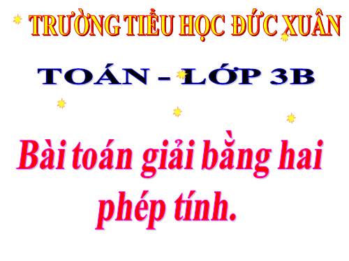 Bài toán giải bằng hai phép tính
