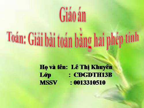 Bài toán giải bằng hai phép tính
