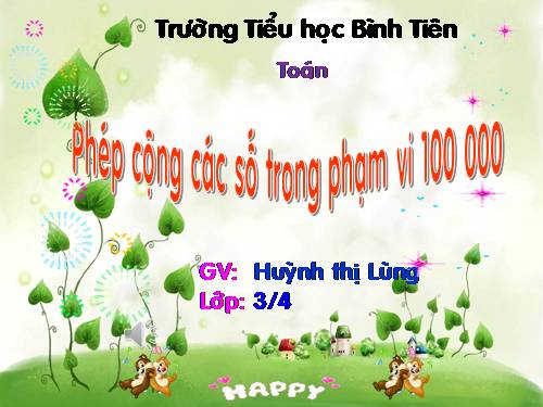 Phép cộng các số trong phạm vi 100 000