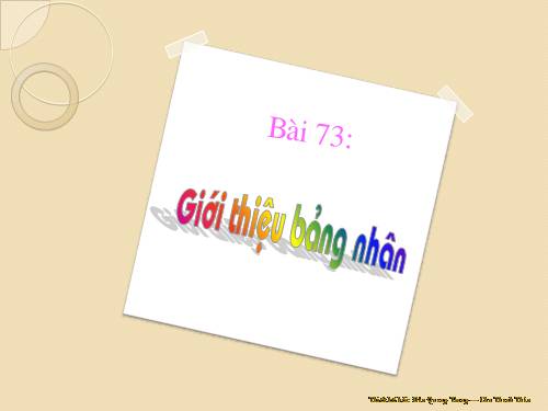 Giới thiệu bảng nhân