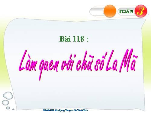 Làm quen với chữ số La Mã