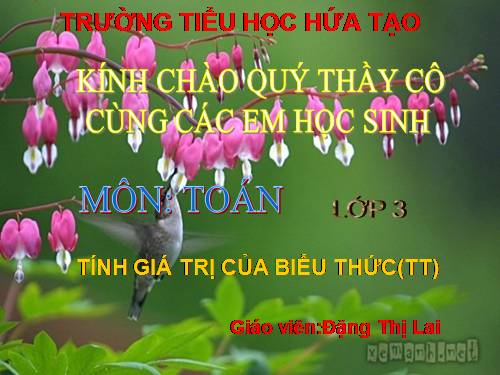 Tính giá trị của biểu thức (tiếp theo)