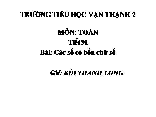 Các số có bốn chữ số