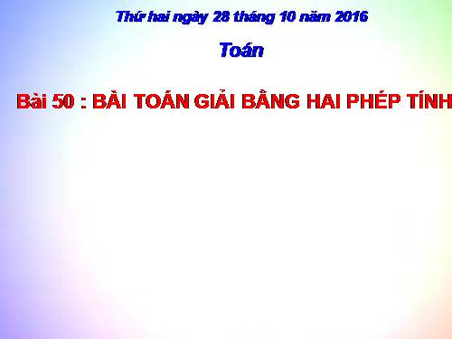 Bài toán giải bằng hai phép tính