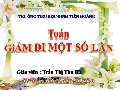 Giảm đi một số lần