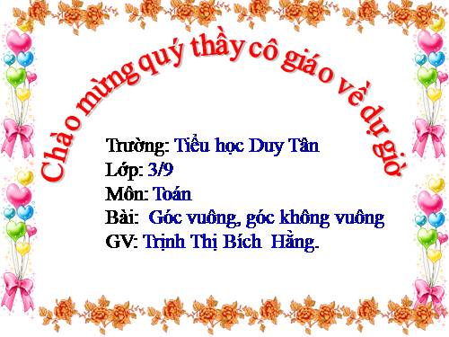 Góc vuông, góc không vuông