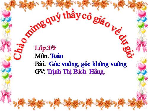 Góc vuông, góc không vuông
