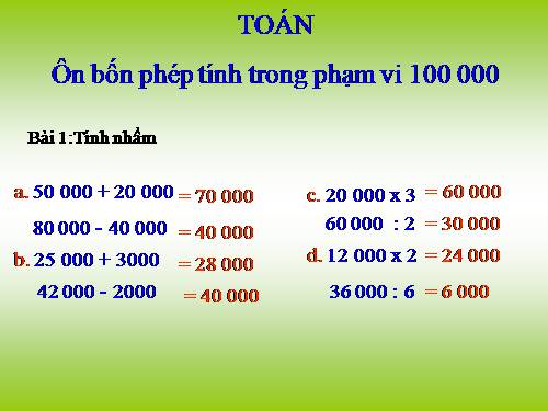 Các Bài giảng khác thuộc Chương trình Toán 3