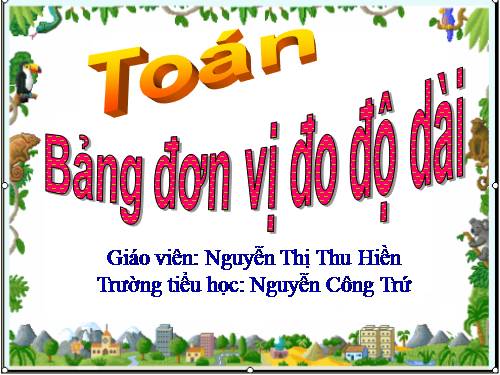 Bảng đơn vị đo độ dài