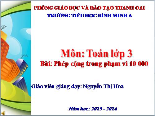 Phép cộng các số trong phạm vi 10 000