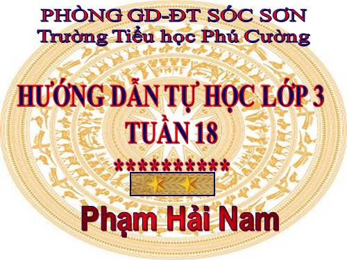 HƯỚNG DẪN TỰ HỌC LỚP 3 TUẦN 18