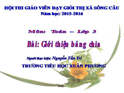 Giới thiệu bảng chia