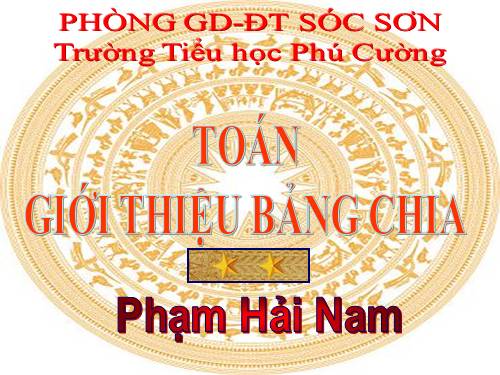 Giới thiệu bảng chia