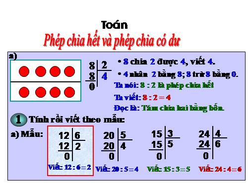 Phép chia hết và phép chia có dư