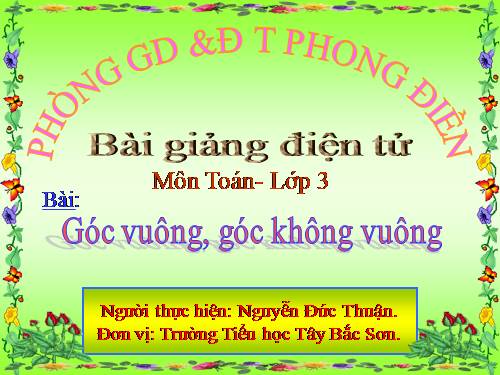 Góc vuông, góc không vuông