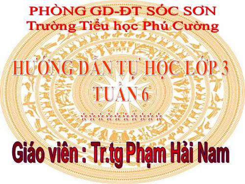 HƯỚNG DẪN HỌC LỚP 3 TUẦN 6