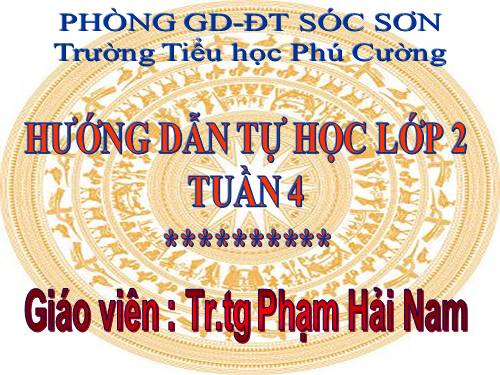 HƯỚNG DẪN HOCH LỚP 3 TUẦN 4