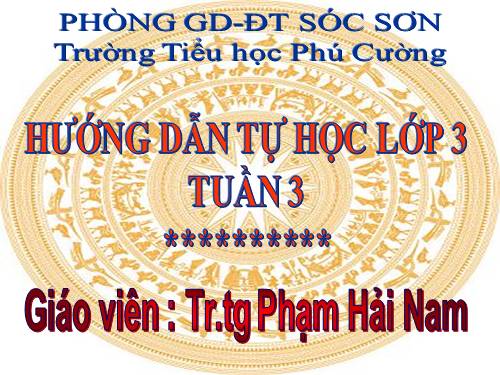 HƯỚNG DẪN HỌC LỚP 3 TUẦN 3