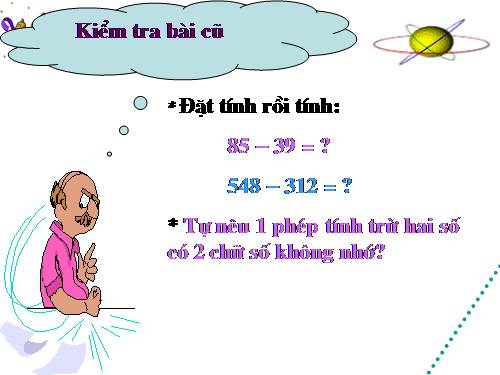 Trừ các số có ba chữ số (có nhớ một lần)