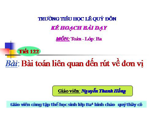 Bài toán liên quan đến rút về đơn vị