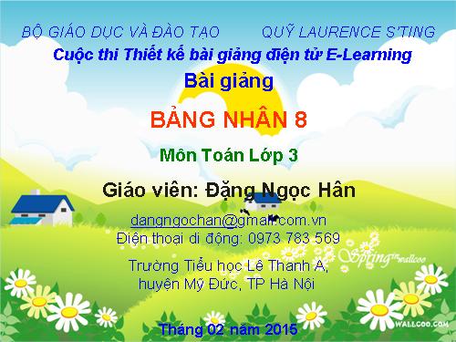 Bảng nhân 8