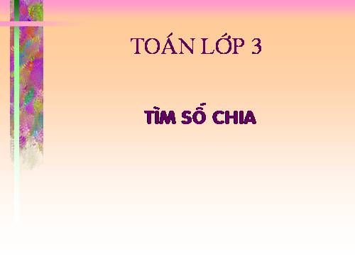 Tìm số chia