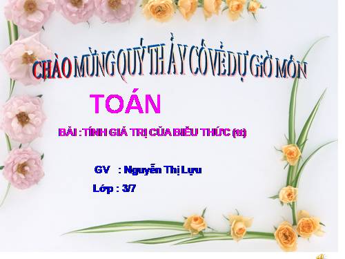 Tính giá trị của biểu thức (tiếp theo)