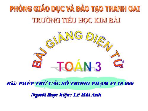 Phép trừ các số trong phạm vi 10 000