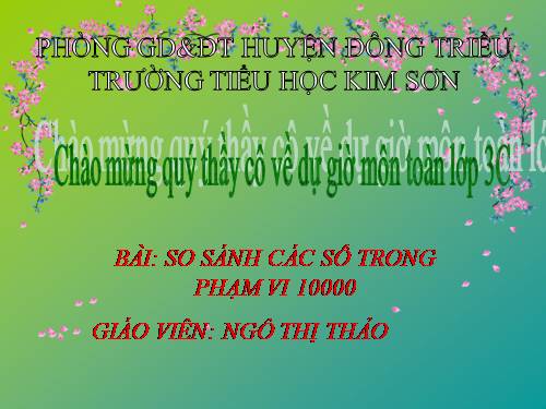 So sánh các số trong phạm vi 10 000