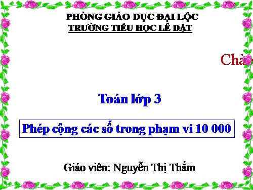 Phép cộng các số trong phạm vi 10 000