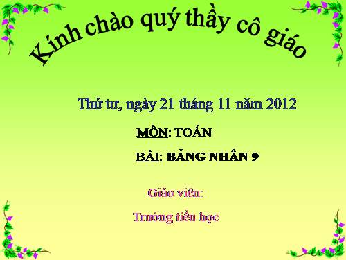 Bảng nhân 9