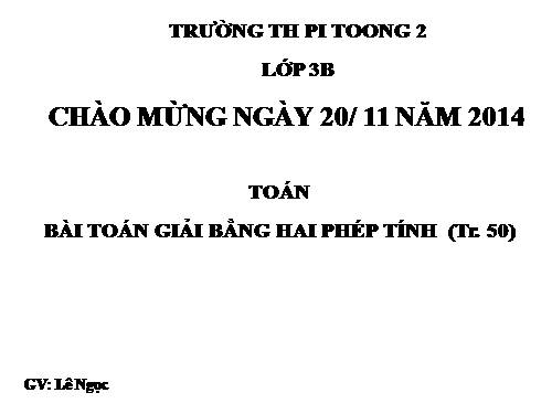 Bài toán giải bằng hai phép tính