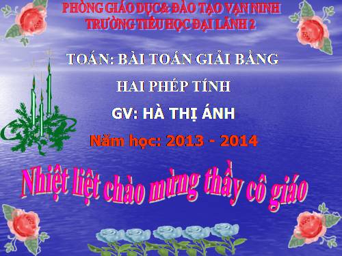 Bài toán giải bằng hai phép tính