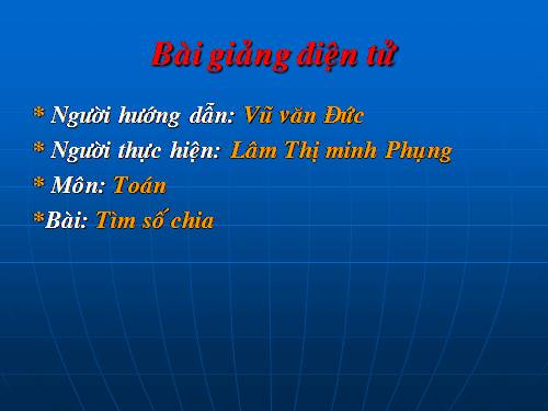 Tìm số chia