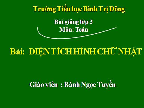 Diện tích hình chữ nhật.