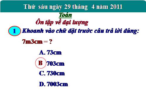 Ôn tập về đại lượng
