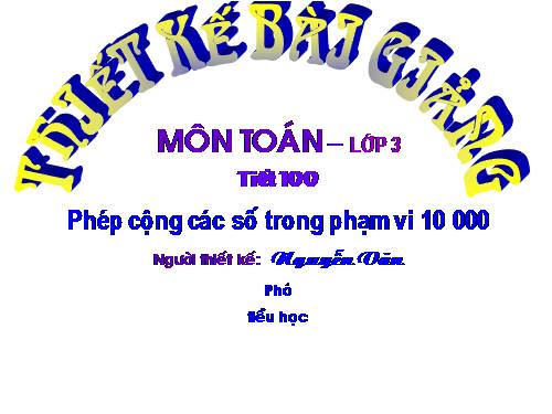 Phép cộng các số trong phạm vi 10 000
