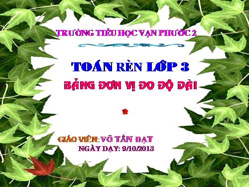 Bảng đơn vị đo độ dài