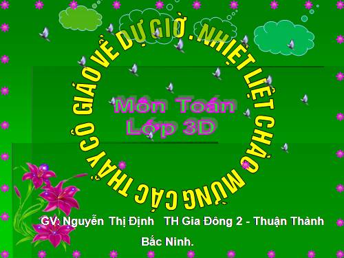 Các Bài giảng khác thuộc Chương trình Toán 3