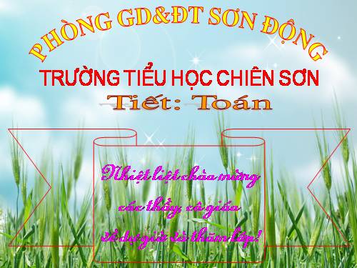 Các Bài giảng khác thuộc Chương trình Toán 3