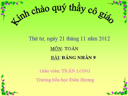 Bảng nhân 9