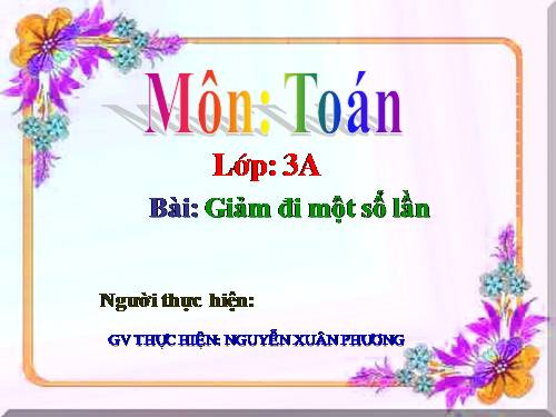 Giảm đi một số lần