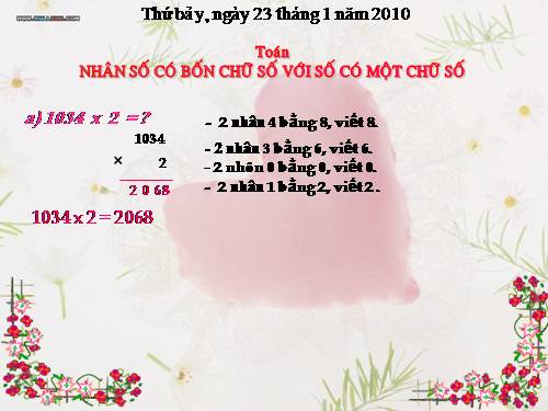 Nhân số có bốn chữ số với số có một chữ số