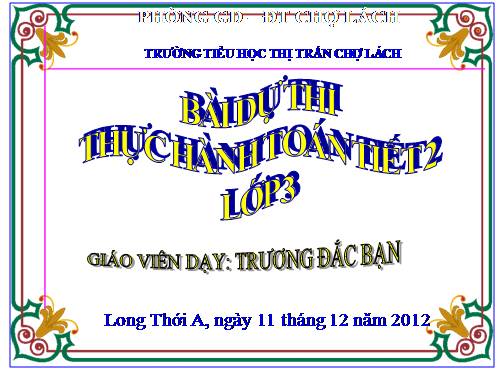 Các Bài giảng khác thuộc Chương trình Toán 3