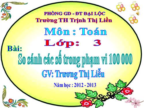 So sánh các số trong phạm vi 100 000